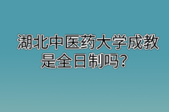 湖北中医药大学成教是全日制吗？