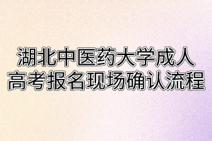 湖北中医药大学成人高考报名现场确认流程